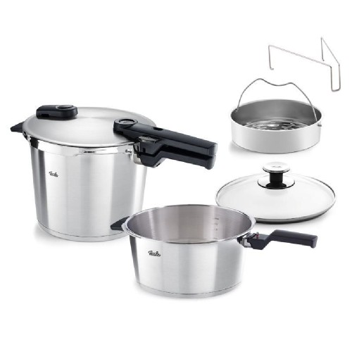 SET QUATRO  VITAQUICK PREMIUM (8LT & 4LT / INOX / ΚΑΛΑΘΙ ΑΤΜΟΥ / 2 ΚΑΠΑΚΙΑ)